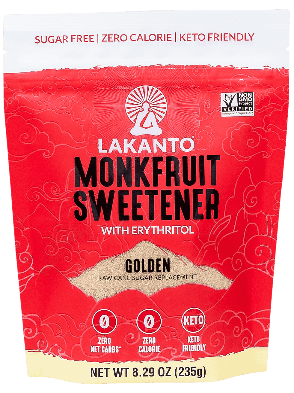 Chất tạo ngọt tự nhiên chiết xuất La Hán Quả LAKANTO Vàng (LAKANTO Monkfruit Sweetener – Raw Cane Sugar Replacement) – 235g & 454g